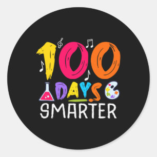 Sticker Rond Jours Smarter - 100 Jours De Thème Scolaire