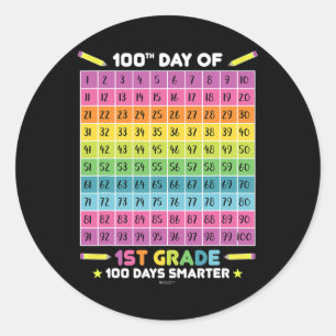Sticker Rond Jours Smarter 100e Jour De L'École 1ère Année Étud