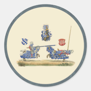 Sticker Rond Jousting Knights - Thème médiéval