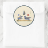 Sticker Rond Jousting Knights - Thème médiéval (Sac)