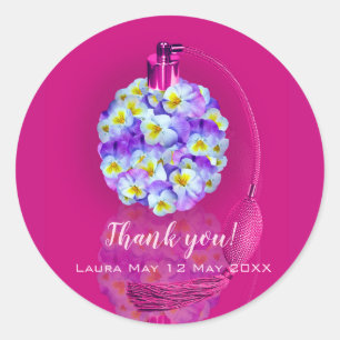Sticker Rond Jovely Pansy Atomizer fête d'anniversaire