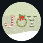 Sticker Rond Joy-Christmas<br><div class="desc">stickers Joy-Noël.</div>
