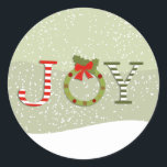 Sticker Rond Joy-Christmas<br><div class="desc">stickers Joy-Noël.</div>