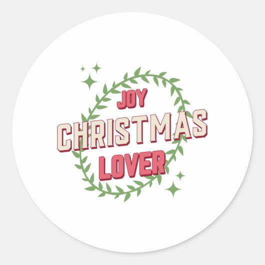 Sticker Rond Joy Christmas Lover (Devant)