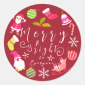 Sticker Rond Joy Christmas Red (Devant)