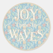 Sticker Rond Joy Comes in Waves – Boho Beach (Devant)