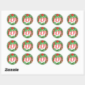 Sticker Rond Joy Crhistmas (Feuille)