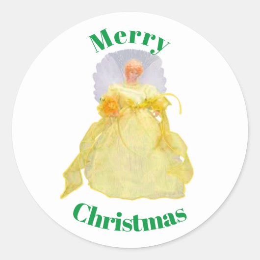 Sticker Rond Joy Enveloppe Angel de Noël (Devant)