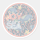 Sticker Rond Joy Finds Me By The Sea – Boho Beach (Devant)