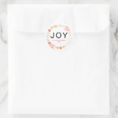 Sticker Rond Joy - Floral Christmas Wreath Nom de famille (Sac)