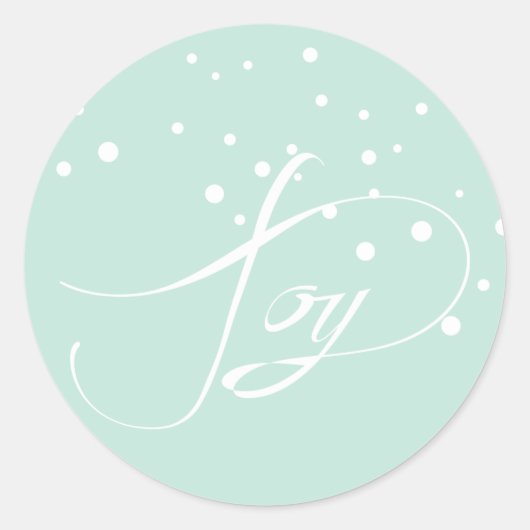 Sticker Rond Joy Holiday Christmas Mint (Devant)
