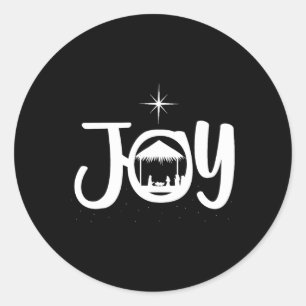 Sticker Rond Joy Jesus Cool de la crèche Noël Noël Noël Noël No