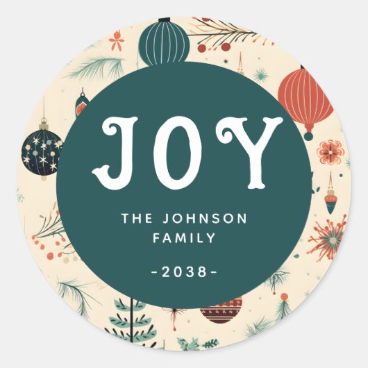 Sticker Rond JOY ! Noël (Devant)