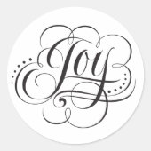 Sticker Rond Joy Noël au monde Calligraphie Lettering (Devant)