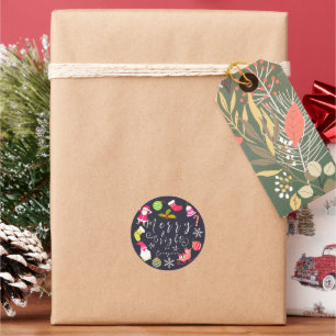 Sticker Rond Joy Noël Brown