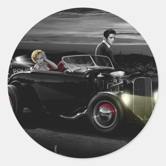 Sticker Rond Joy Ride B&W (Devant)