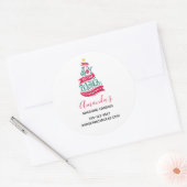 Sticker Rond Joy to the World Christmas Typography Business (Enveloppe)