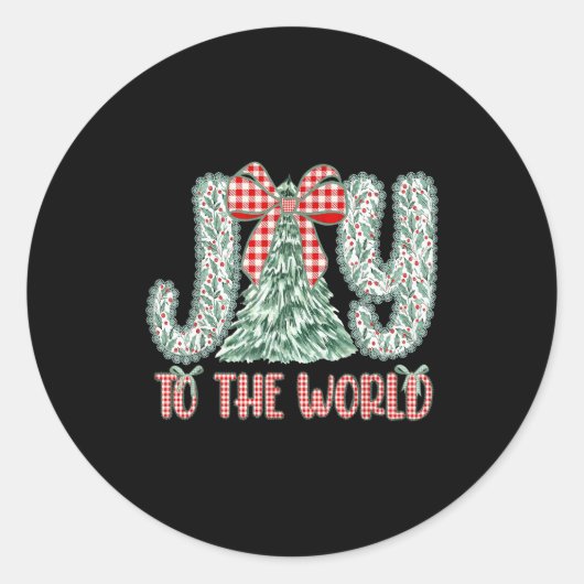 Sticker Rond Joy To The World Jesus Christian Christmas Xmas Tr (Devant)