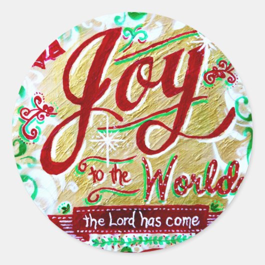 Sticker Rond Joy to the World par Jan Marvin (Devant)