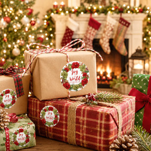 Sticker Rond Joy to the World the Lord has come Christmas