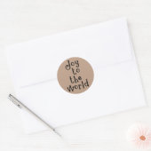 Sticker Rond Joy to the World Typography Holiday Kraft (Enveloppe)