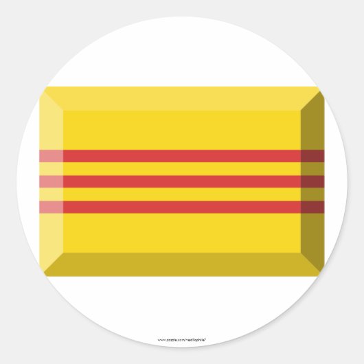 Sticker Rond Joyau du drapeau du Viet Nam du Sud (Devant)