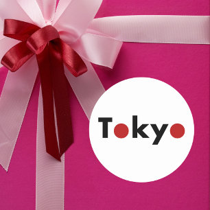 Sticker Rond Joyau japonais de Tokyo moderne - couleurs claires