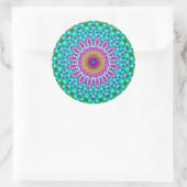 Sticker Rond Joyau super Coloré Tone Boho Fractal Mandala (Sac)