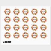 Sticker Rond Joyeuse Action de grâce (Feuille)