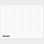Sticker Rond Joyeuse adresse de retour du script rose blanc de (Feuille)