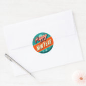Sticker Rond Joyeuse année moderne du milieu du siècle (Enveloppe)
