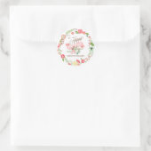 Sticker Rond Joyeuse aquarelle d'anniversaire Wreath (Sac)