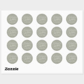Sticker Rond Joyeuse calligraphie de Noël Élégant Sage Green (Feuille)