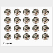 Sticker Rond Joyeuse carte postale de Noël (Feuille)