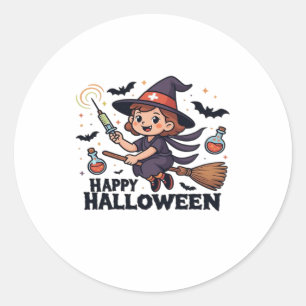 Sticker Rond Joyeuse chemise d'Halloween - Éffrayante mignonne