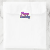 Sticker Rond Joyeuse conception de typographie d'anniversaire e (Sac)