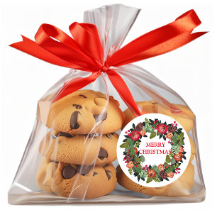 Sticker Rond Joyeuse couronne de Noël