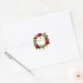 Sticker Rond Joyeuse couronne de Noël (Enveloppe)