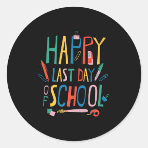 Sticker Rond Joyeuse Dernière Journée D'Enseignant Vie Maternel