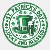 Sticker Rond Joyeuse et bénie Saint-Patrick (Devant)