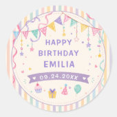Sticker Rond Joyeuse Fête d'Anniversaire (Devant)