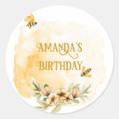 Sticker Rond Joyeuse fête d'anniversaire de l'apiculture (Devant)