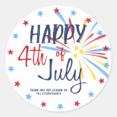 Sticker Rond Joyeuse fête de 4 juillet (Devant)