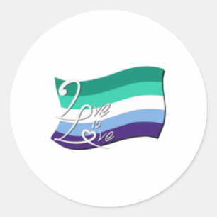 Sticker Rond Joyeuse Fête de la fierté ! Drapeau gay géant