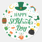 Sticker Rond Joyeuse fête de la Saint-Patrick (Devant)