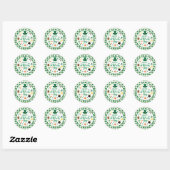 Sticker Rond Joyeuse fête de la Saint-Patrick (Feuille)