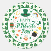 Sticker Rond Joyeuse fête de la Saint-Patrick (Devant)