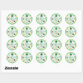 Sticker Rond Joyeuse fête de la Saint-Patrick (Feuille)