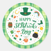 Sticker Rond Joyeuse fête de la Saint-Patrick (Devant)
