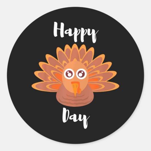 Sticker Rond Joyeuse fête de la Turquie Thanksgiving pour & Adu (Devant)